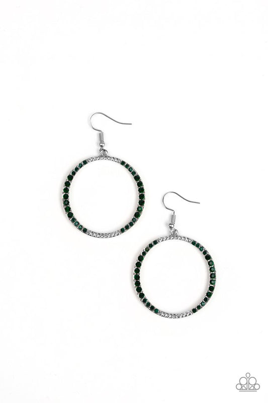 Risky Ritz - Green - Paparazzi Earring Image