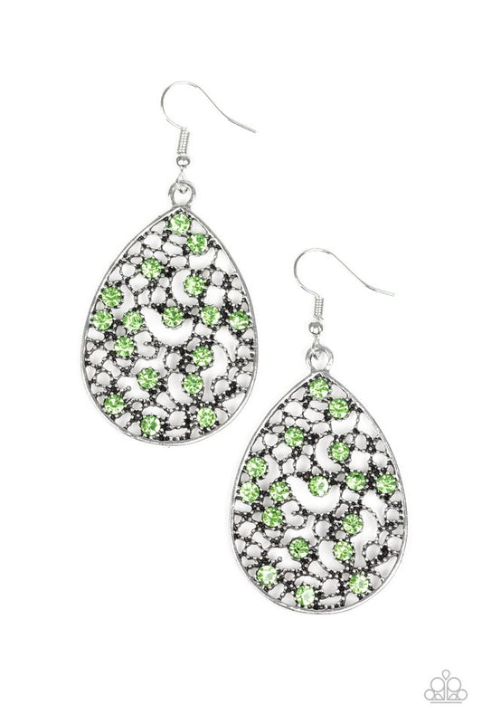 Dazzling Dew - Green - Paparazzi Earring Image