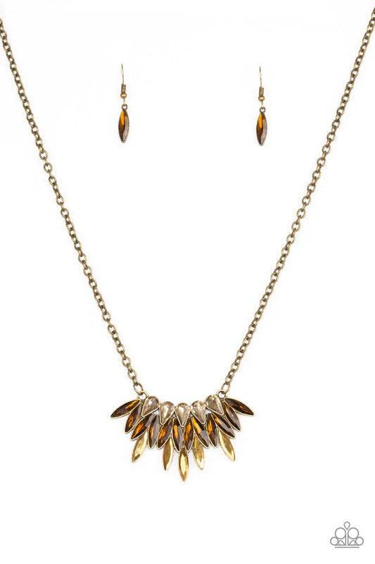 Paparazzi Necklace ~ Crown Couture - Brass