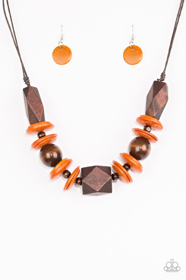 Pacific Paradise - Orange - Paparazzi Necklace Image