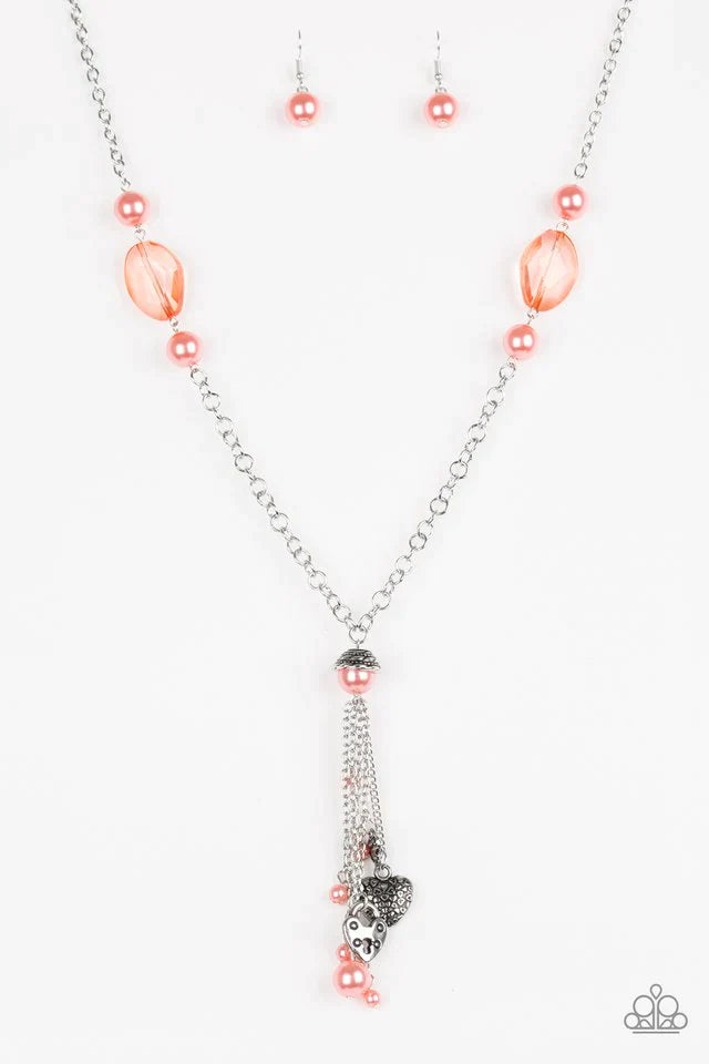 Paparazzi Necklace ~ Heart-Stopping Harmony - Orange