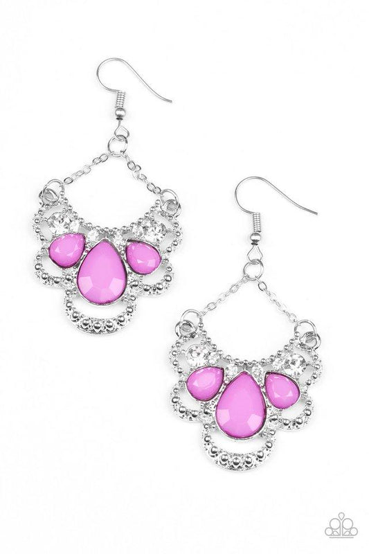 Paparazzi Earring ~ Caribbean Royalty - Purple