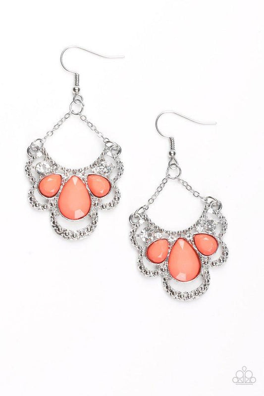 Paparazzi Earring ~ Caribbean Royalty - Orange