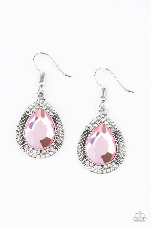 Paparazzi Earring ~ Grandmaster Shimmer - Pink