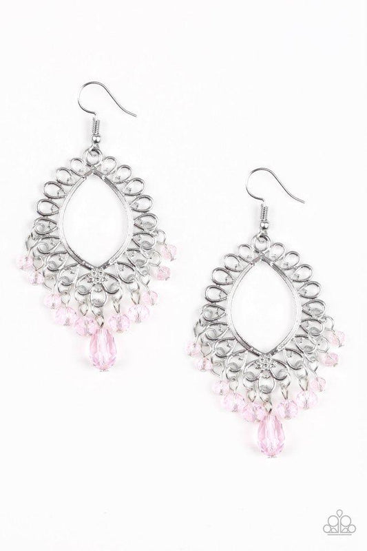 Paparazzi Earring ~ Just Say NOIR - Pink