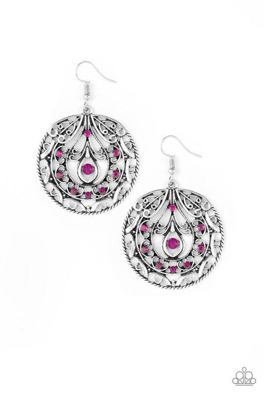 Choose To Sparkle - Pink - Paparazzi Earring Image