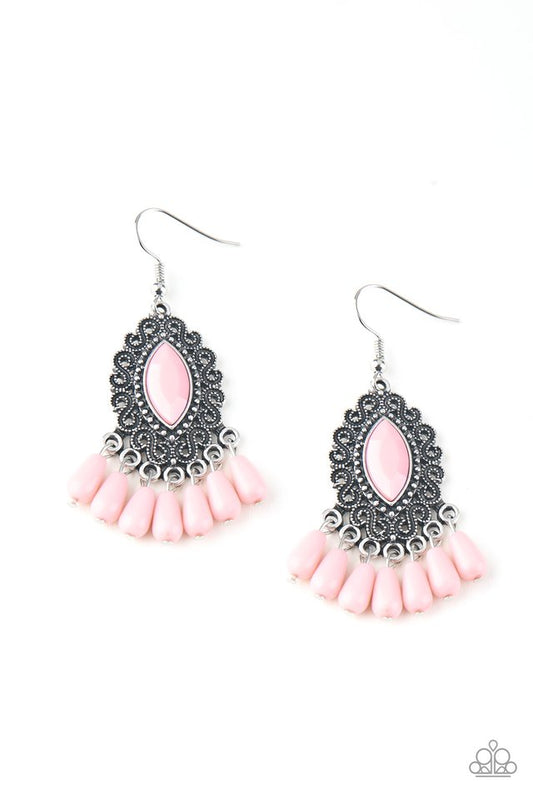 Private Villa - Pink - Paparazzi Earring Image