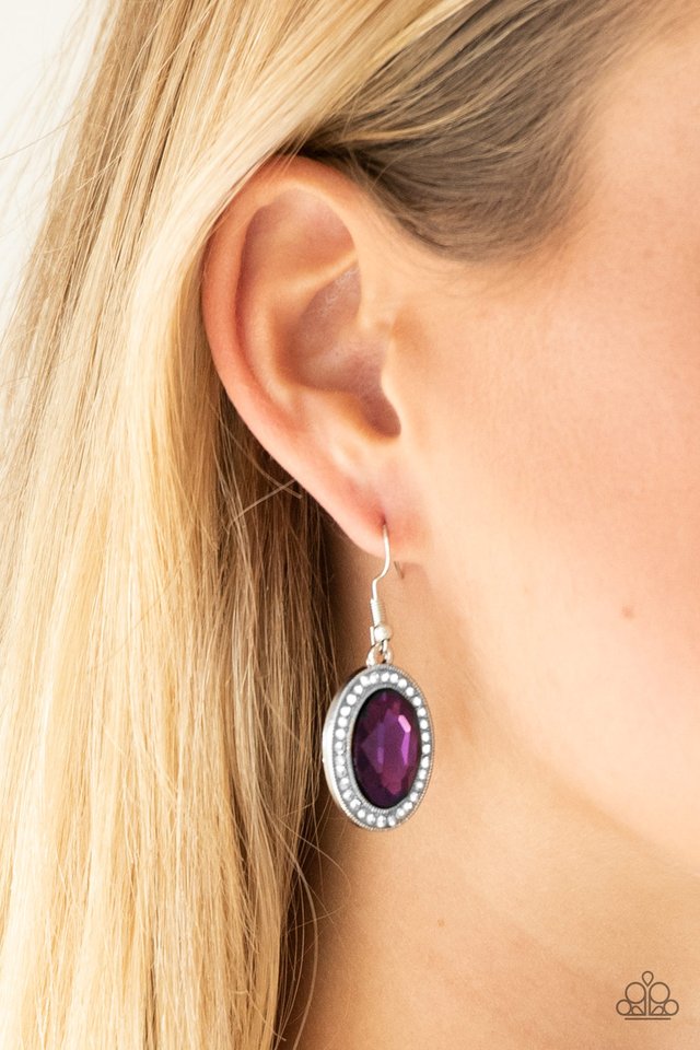 Only FAME In Town - Purple - Paparazzi Earring Image
