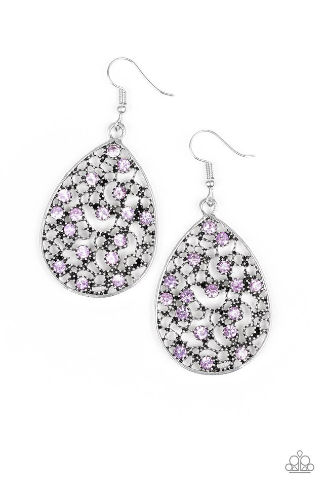 Dazzling Dew - Purple - Paparazzi Earring Image