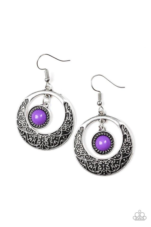 Paparazzi Earring ~ Wandering Waikiki - Purple