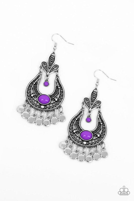 Paparazzi Earring ~ Fiesta Flair - Purple
