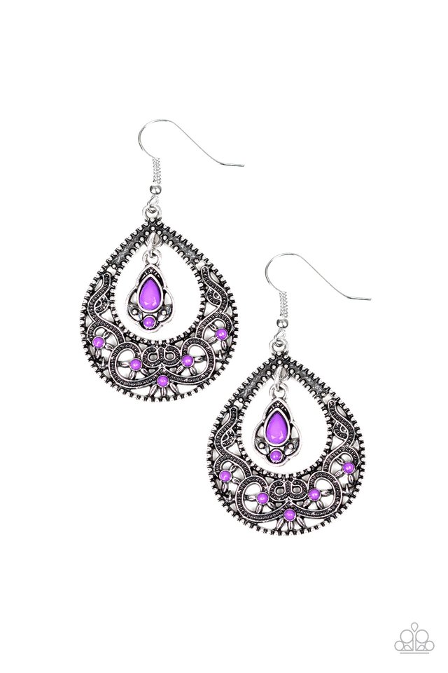 All-Girl Glow - Purple - Paparazzi Earring Image