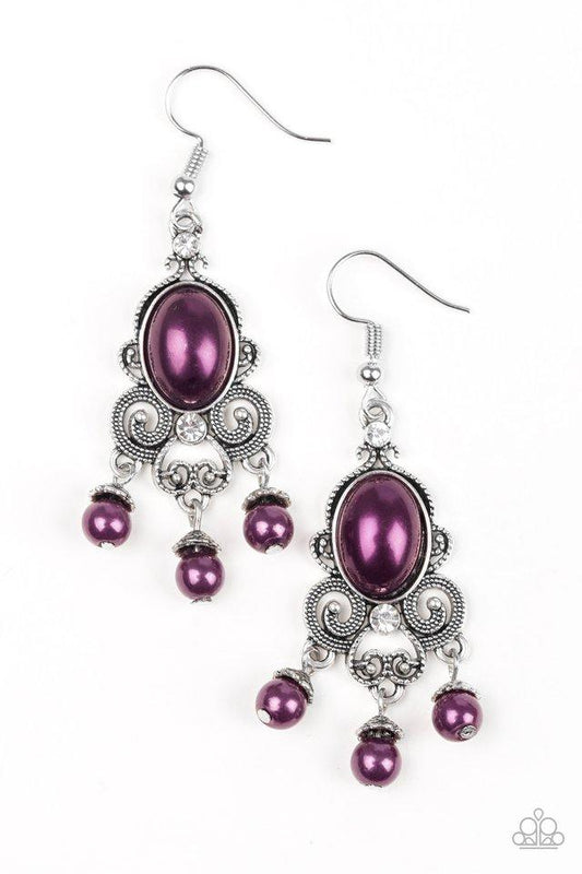 Paparazzi Earring ~ I Better Get GLOWING - Purple