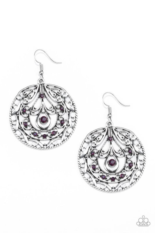 Choose To Sparkle - Purple - Paparazzi Earring Image