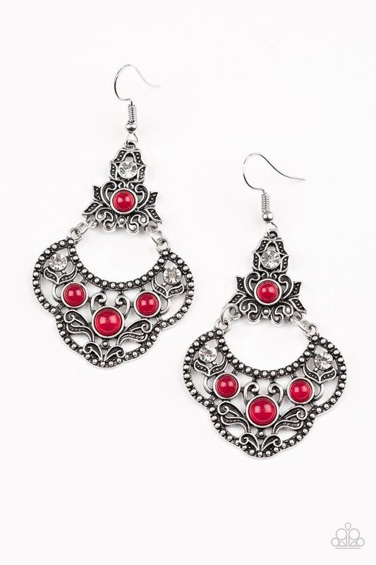 Garden State Glow - Red - Paparazzi Earring Image