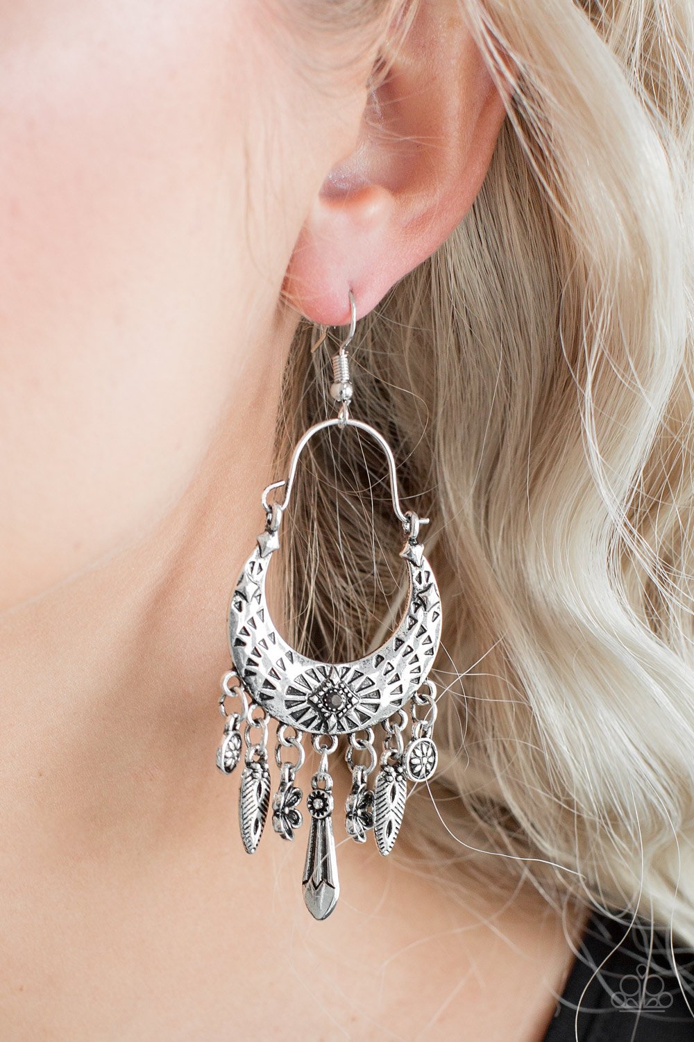 Paparazzi Earring ~ Nature Escape - Silver