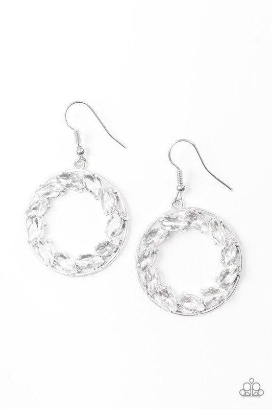Paparazzi Earring ~ Global Glow - White
