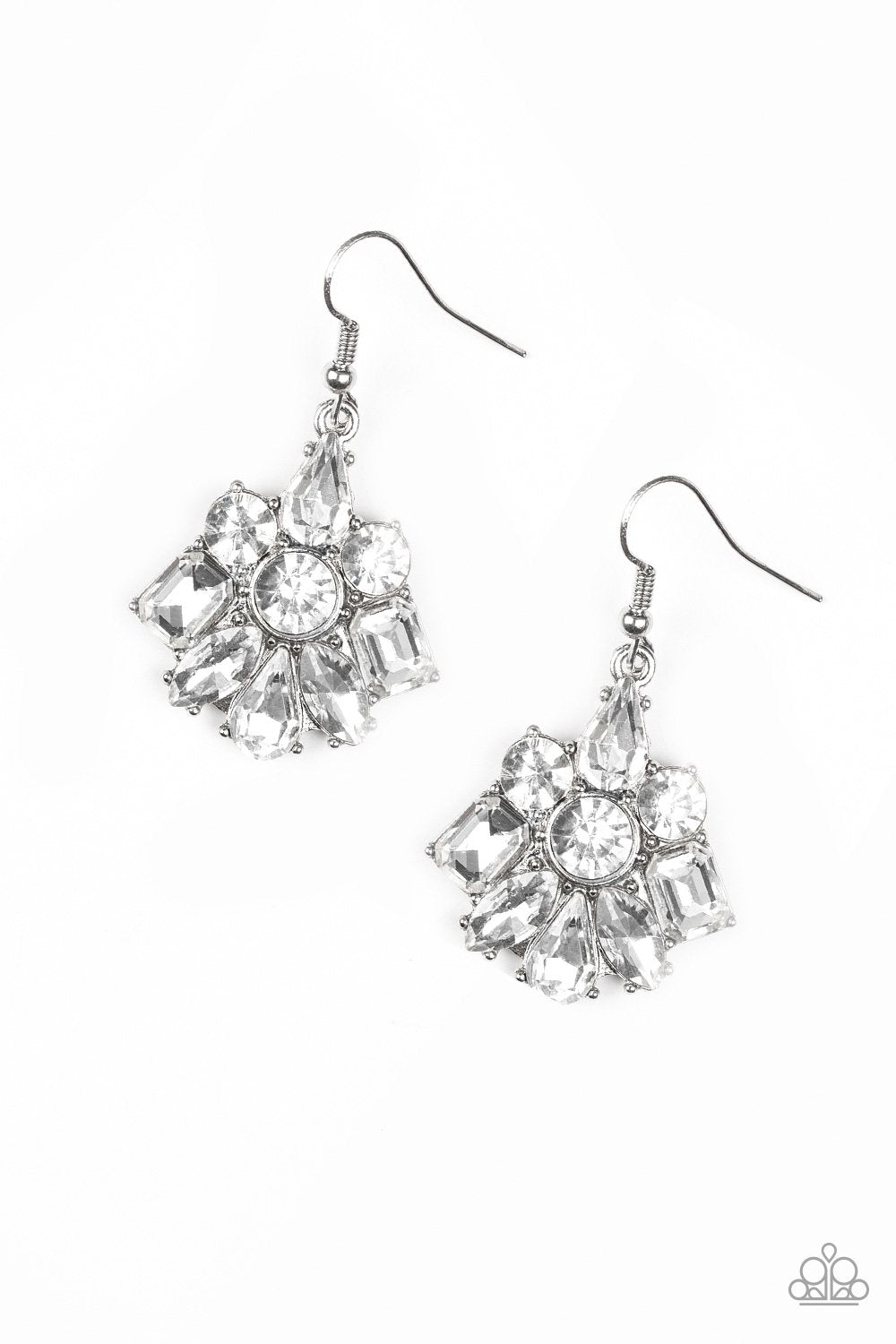 Paparazzi Earring ~ Fiercely Famous - White