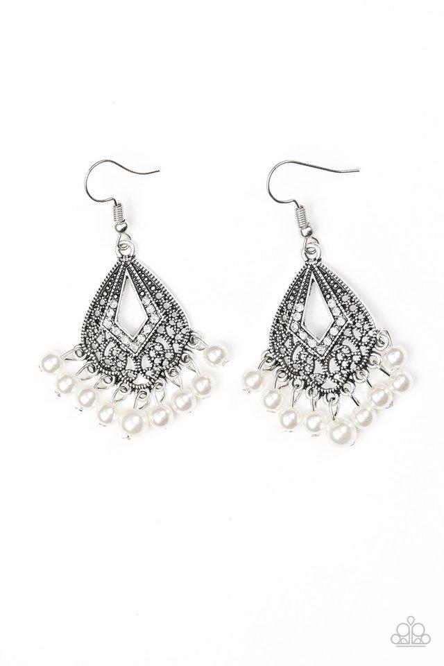 Paparazzi Earring ~ Gracefully Gatsby - White