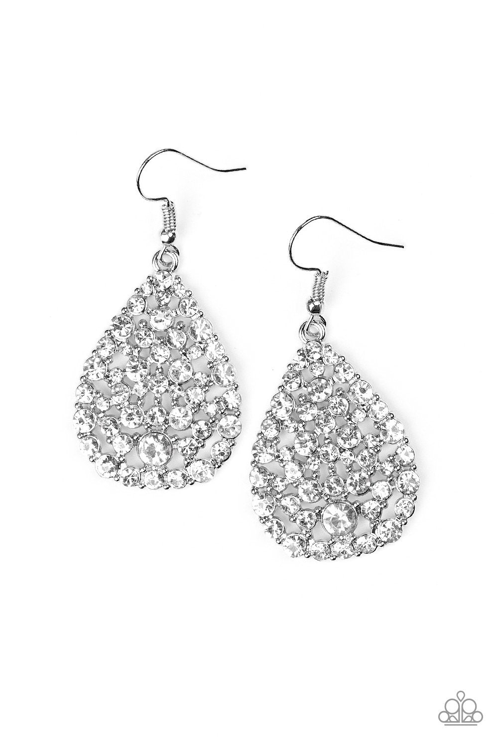 Paparazzi Earring ~ Sparkle Brighter - White