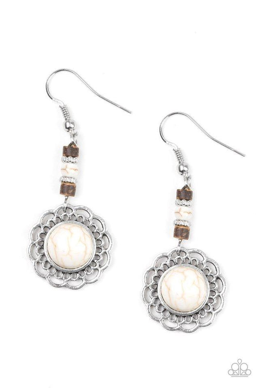Paparazzi Earring ~ Desert Bliss - White
