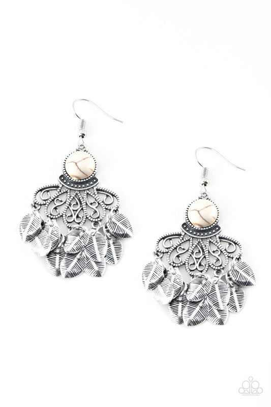 A Bit On The Wildside - White - Paparazzi Earring Image