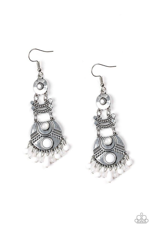Paparazzi Earring ~ Tropic Tribe - White