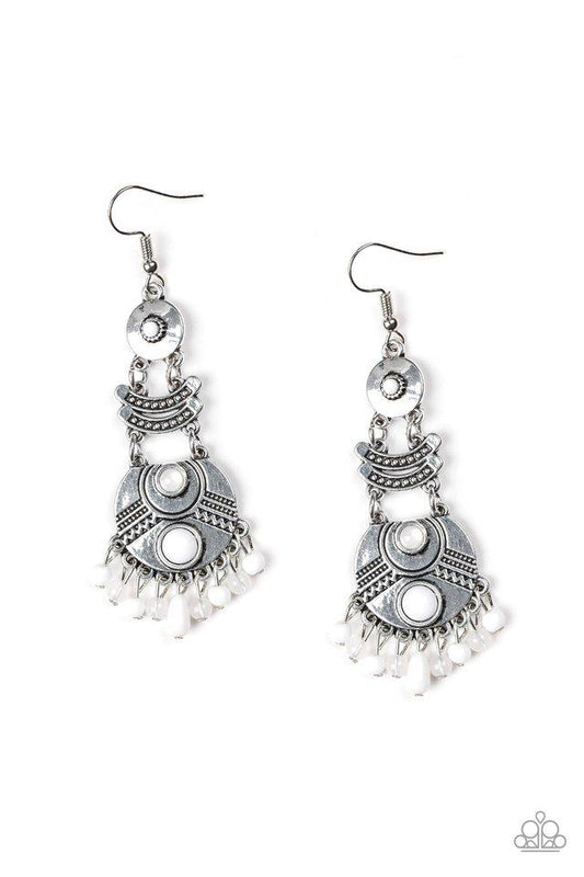 Paparazzi Earring ~ Tropic Tribe - White