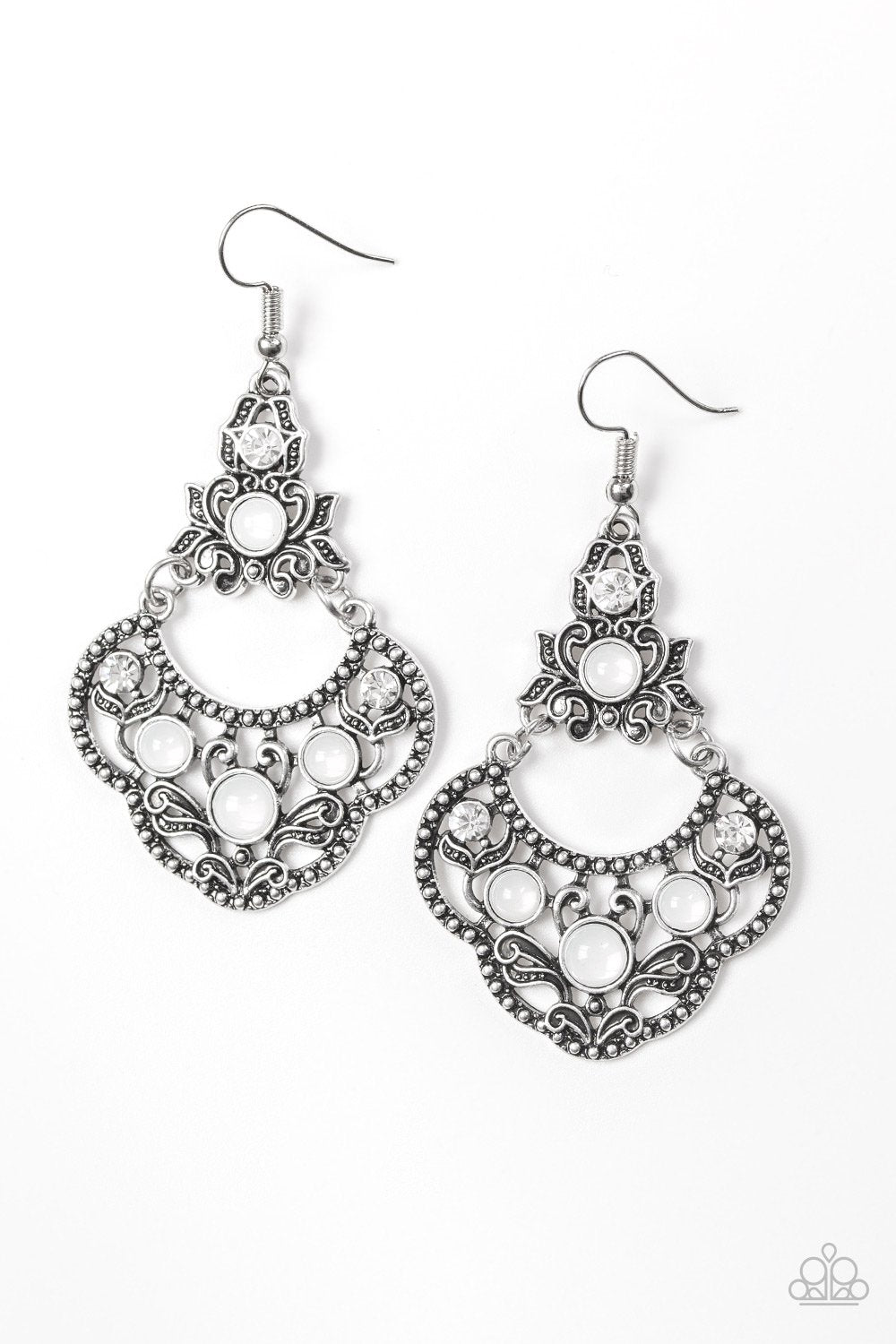 Paparazzi Earring ~ Garden State Glow - White