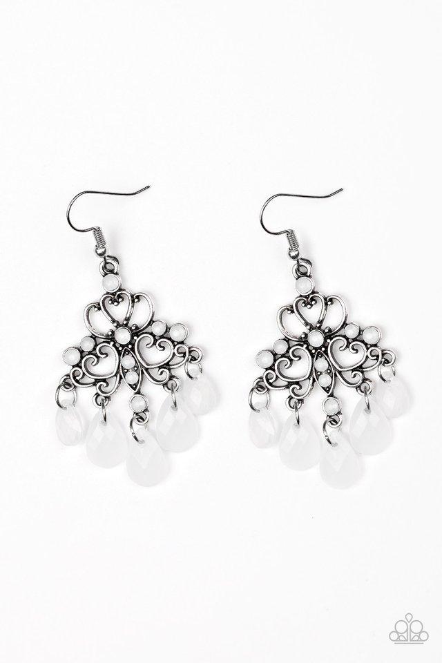 Paparazzi Earring ~ Dip It GLOW - White
