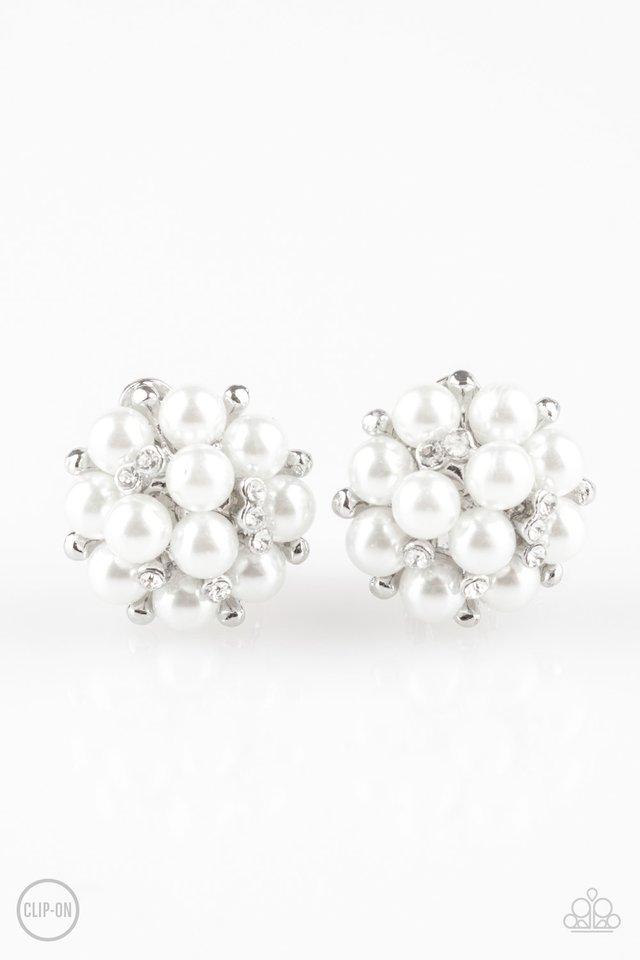 Paparazzi Earring ~ Par Pearl - White Clip-On