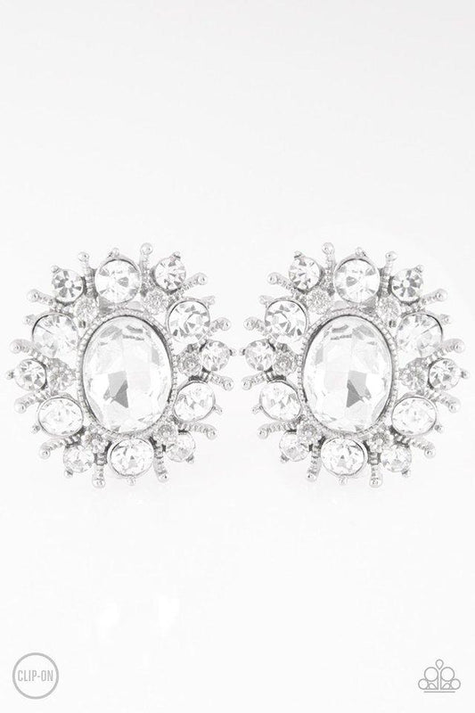 Paparazzi Earring ~ Serious Star Power - White