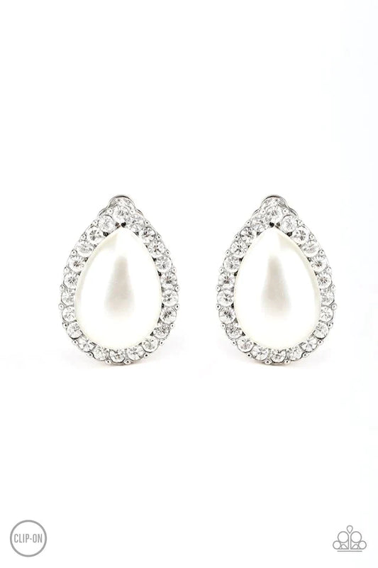Paparazzi Earring ~ Old Hollywood Opulence - White