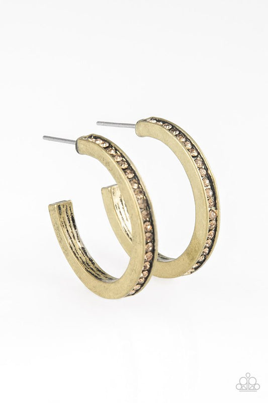 Hoop Haven - Brass - Paparazzi Earring Image