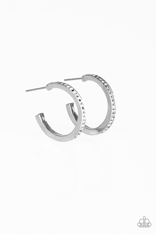 Paparazzi Earring ~ Hoop Haven - White