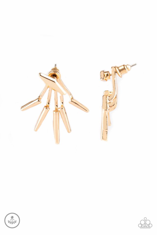 Extra Electric - Gold - Paparazzi Earring Image