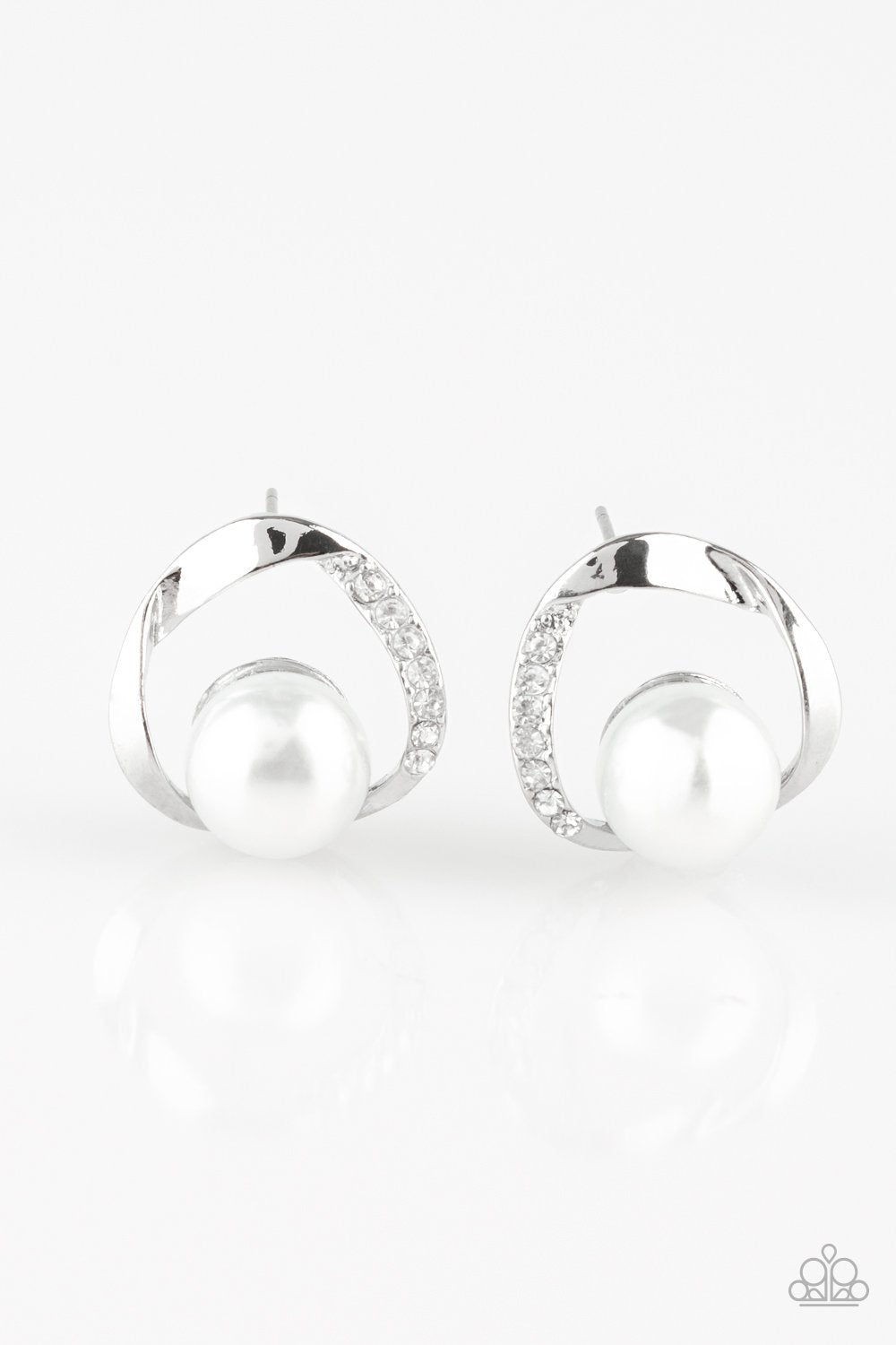 Paparazzi Earring ~ Stylishly Suave - White