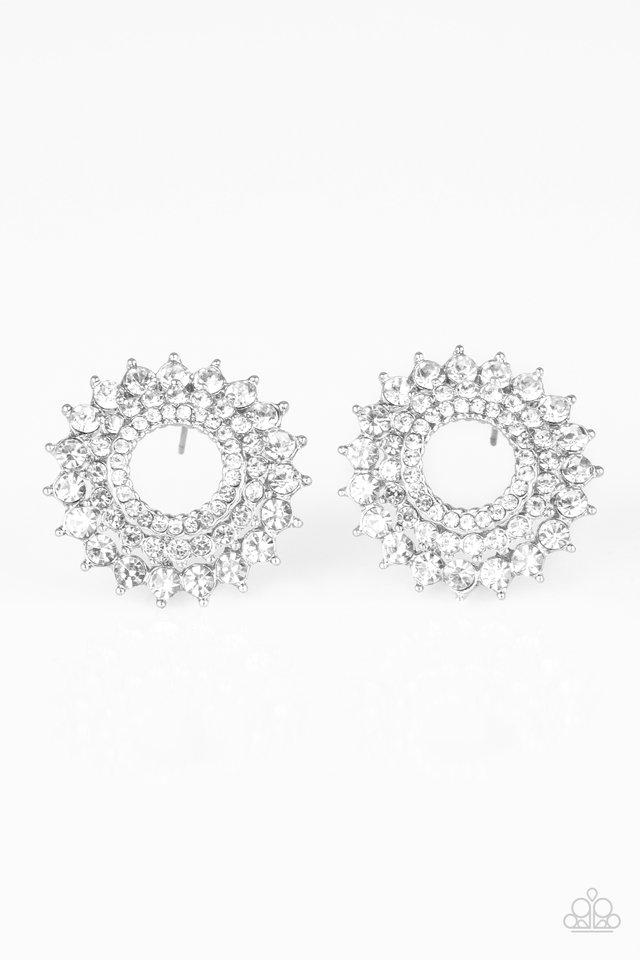 Paparazzi Earring ~ Buckingham Beauty - White