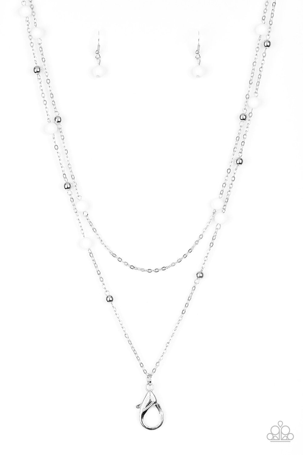 Paparazzi Necklace ~ Beach Party Pageant - White