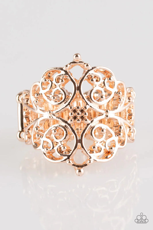 Paparazzi Ring ~ Victorian Valor - Rose Gold