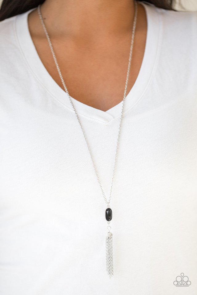 Tassel Tease - Black - Paparazzi Necklace Image