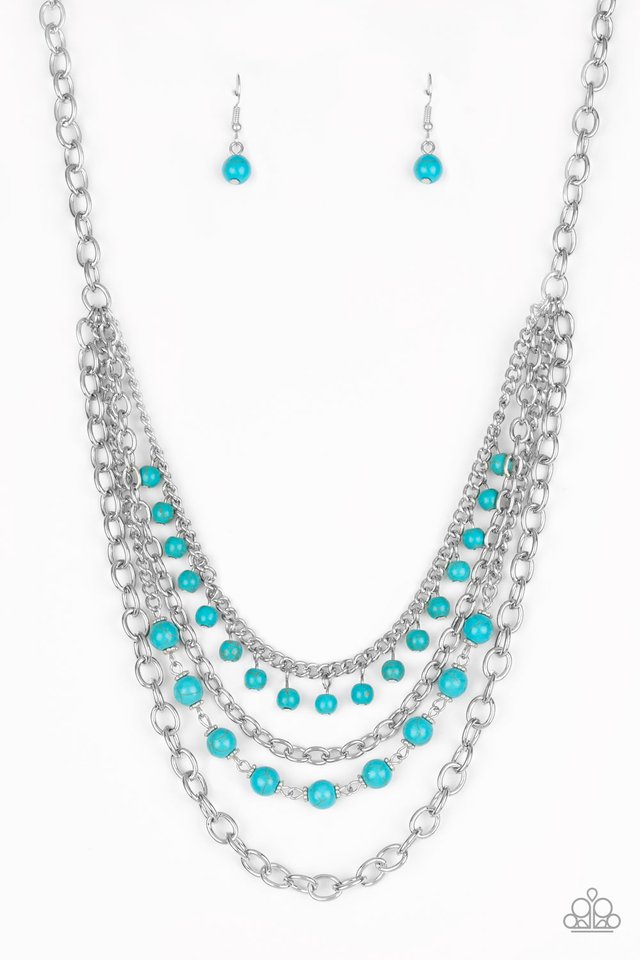 Ground Forces - Blue - Paparazzi Necklace Image