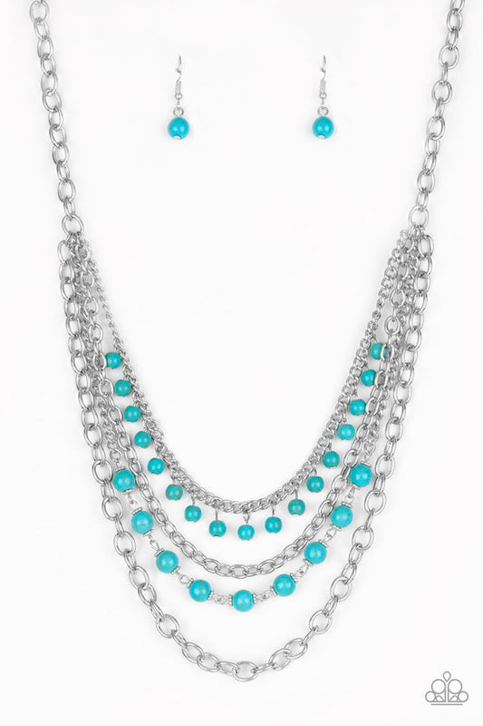 Ground Forces - Blue - Paparazzi Necklace Image