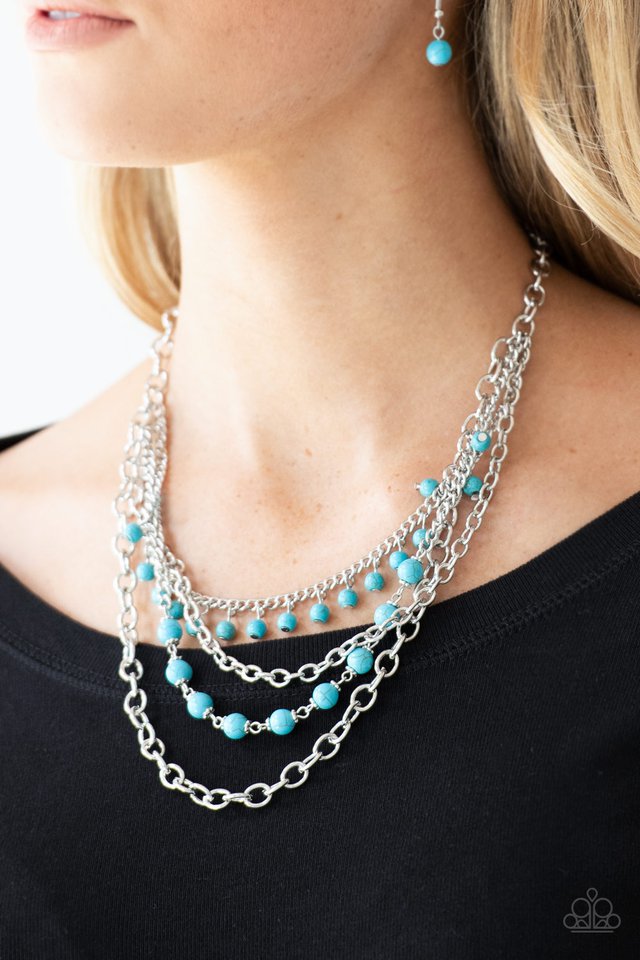 Ground Forces - Blue - Paparazzi Necklace Image