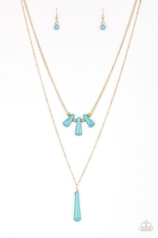 Basic Groundwork - Blue - Paparazzi Necklace Image