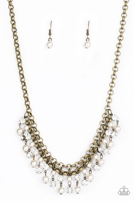You May Kiss the Bride - Brass - Paparazzi Necklace Image