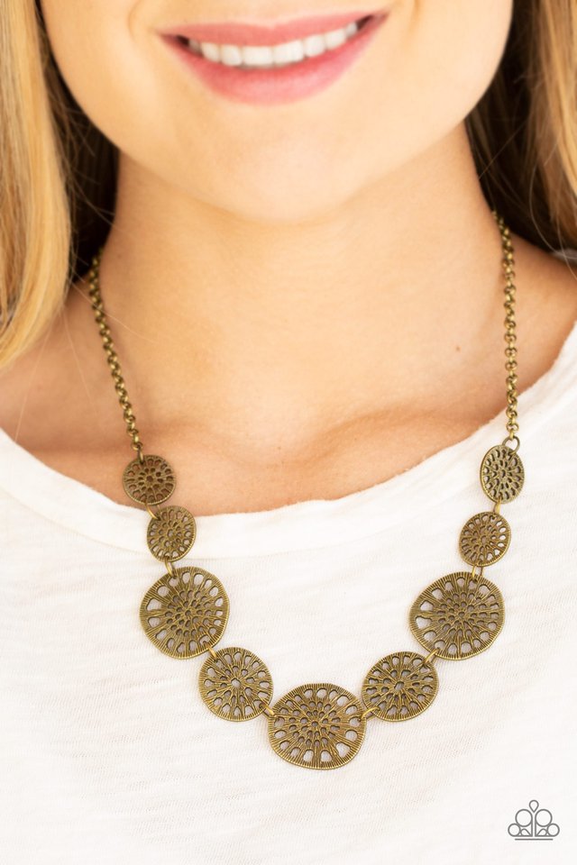 Your Own Free WHEEL - Brass - Paparazzi Necklace Image