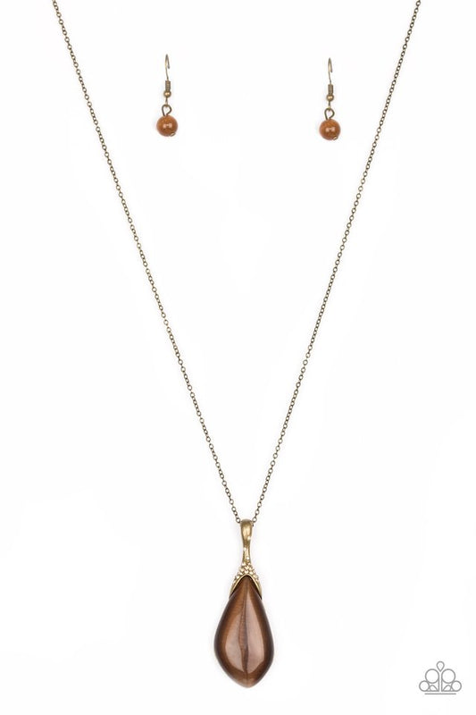Friends In GLOW Places - Brass - Paparazzi Necklace Image