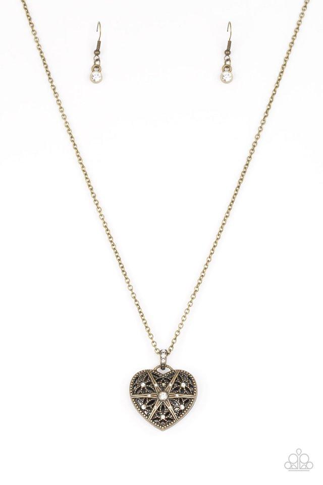Paparazzi Necklace ~ Casanova Charm - Brass