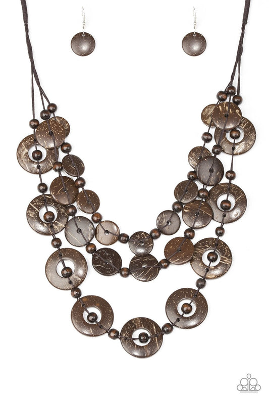 Paparazzi Necklace ~ Catalina Coastin - Brown
